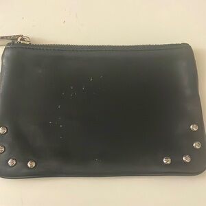 Black leather pouch